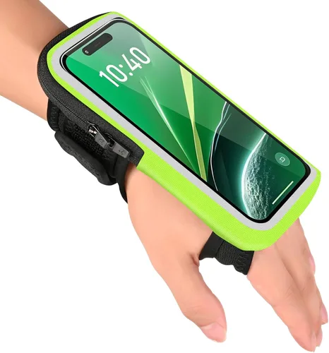 Vista 9 de Soporte de teléfono de muñeca para correr, brazaletes de antebrazo, brazalete para correr con ranura para tarjeta para iPhone Pro Max Plus