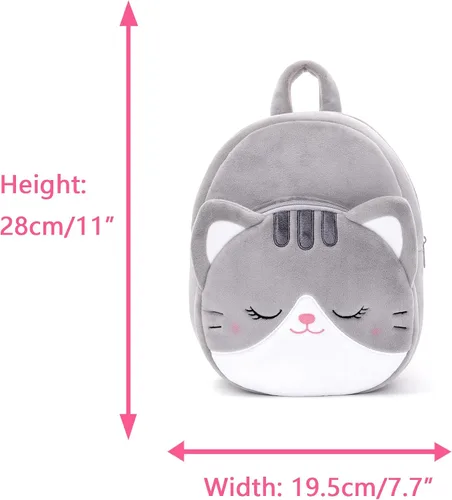 Vista 47 de Lazada Mochila para niños pequeños, juguetes de animales de peluche, mochila pequeña, color gris, 9.5 pulgadas