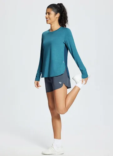 Vista 6 de BALEAF Camisetas deportivas de manga larga para mujer, de secado rápido, UPF 50+, ligeras