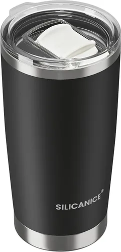 Vista 20 de Vaso higiénico aislado al vacío de acero inoxidable de 20 onzas con tapa fácil de poner y quitar – Deslizador extraíble, taza de viaje de doble