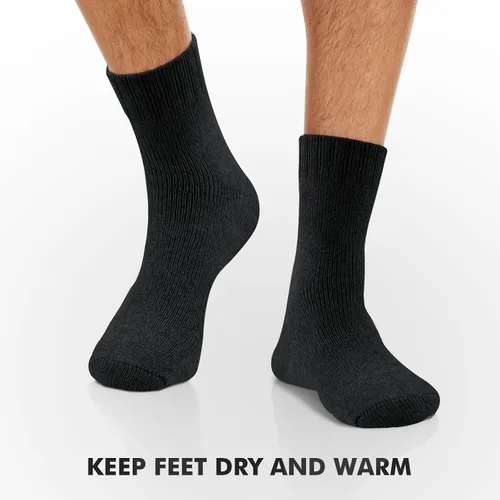 Vista 4 de YUVFEHY Paquete de 6 calcetines de lana para hombre, calcetines de invierno suaves y cálidos, calcetines casuales para hombre, calcetines para botas