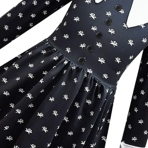 Vista 6 de Lgandpg Addams - Disfraz de Wednesday Addams para niñas, disfraz de Halloween