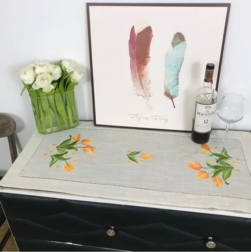 Vista 25 de Mantel bordado para decoración de encaje a prueba de polvo, sin arrugas, lavable, floral, rectangular, para cocina, comedor, vacaciones, cumpleaños