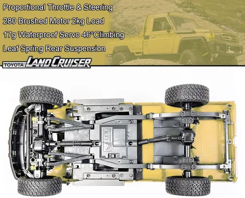 Vista 5 de WPLDEWAN RC Rock Crawler 4x4 RC Truck MN82 Toyota LC79 Camión teledirigido