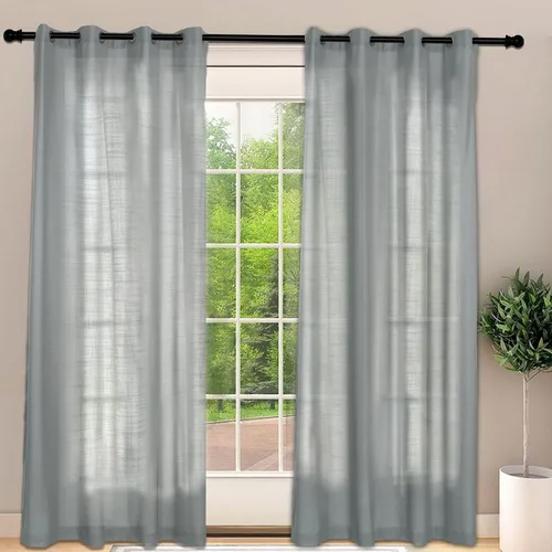 Vista 36 de Frelement Cortinas opacas extralargas de 108 pulgadas de largo, para sala de estar, cortinas de lino con bloqueo de luz, cortinas con aislamiento