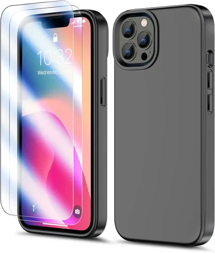 Vista 8 de Funda para iPhone 13 con protector de pantalla, antiarañazos, funda de silicona líquida para iPhone 13, funda protectora a prueba de golpes, funda