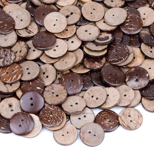 Vista 8 de YAKA 100pc nuevo grueso coco Shell 2 agujeros botón artesanía/coser/productos calientes