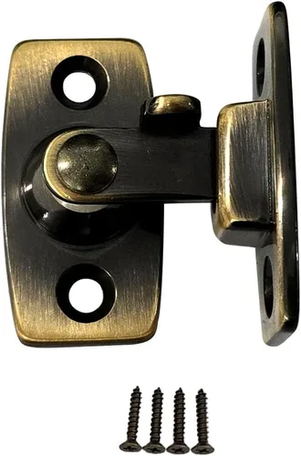Vista 18 de Pestillo de puerta de latón macizo forjado pesado, hebilla de cierre de puerta de ángulo recto de 90 grados para puertas y ventanas, pequeño, 1.75