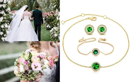 Vista 7 de TENGTENGFIT Juego de collar con dije de halo de circonita cúbica y aretes de tuerca joyería de cumpleaños aniversario día de la madre fiesta