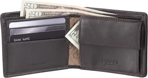 Vista 5 de GUESS Men's Leather Slim Bifold Wallet