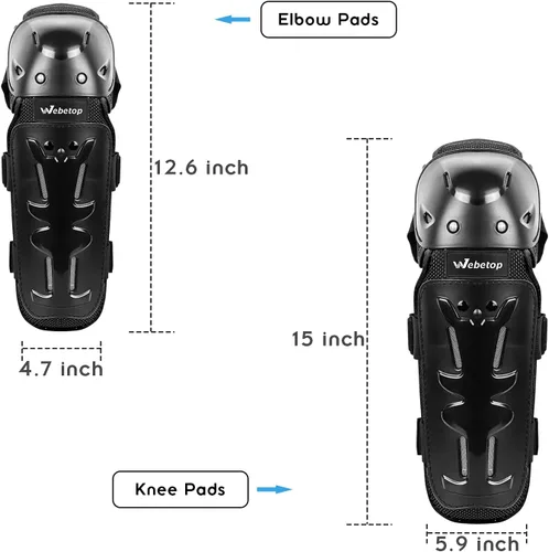 Vista 6 de Webetop 4 unidades de rodilleras protectores de codo para adultos, equipo de protección para coderas y rodilleras ajustables para hombre, coderas