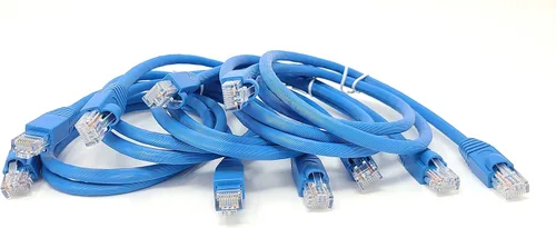 Vista 11 de MICRO CONNECTORS Cable de conexión ultradelgado Cat6A de 1 pie de 28 AWG, color azul (E09-001BL-SLIM)