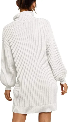 Vista 3 de Aumoo Vestidos largos de manga farol para mujer, vestido suéter de trabajo para mujer