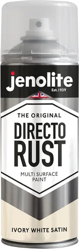 Vista 17 de JENOLITE Directorust - Pintura en aerosol satinada NEGRO 13.52 fl oz Pintura en aerosol semibrillante Superficies de madera, metal