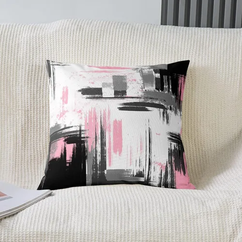 Vista 8 de Juego de 4 fundas de almohada abstractas de 16 x 16 pulgadas, fundas de cojín suaves y modernas de arte abstracto para sofá, fundas decorativas