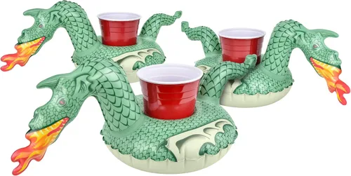 Vista 8 de GoFloats Inflatable Pool and Hot Tub Drink Holders (3 Pack) (Choose - Unicorn, Flamingo, Palm Tree and More)