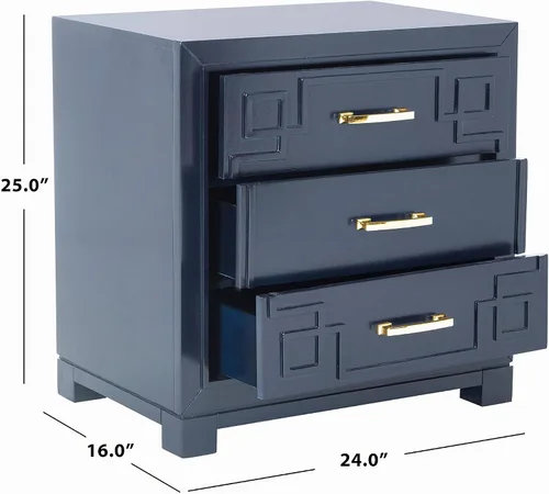 Vista 3 de SAFAVIEH Raina - Mesita de noche de madera, 25 pulgadas, color azul marino