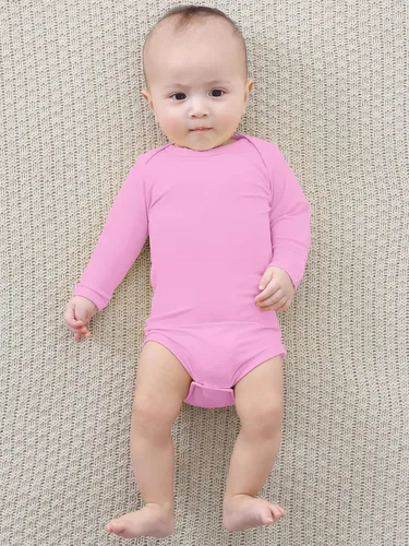 Vista 4 de Body para bebé con puños de manopla, rayón hecho de bambú, pijama de manga larga para niños y niñas