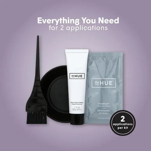 Vista 6 de dpHUE Kit de retoque de raíces, marrón medio - Tinte permanente para el cabello para cobertura de canas - Incluye dos aplicaciones - Sin parabenos