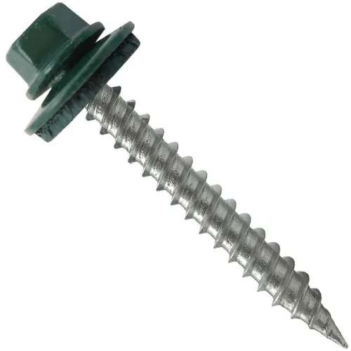 Vista 11 de 9 x 1 ABC Gray Stainless Steel Metal Roofing Screws - Hex Washer Head - Self-Piercing (SP) tip Metal to Wood siding Screws - EPDM Washer. 1 x 250