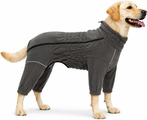 Vista 22 de Lovelonglong Abrigo cálido para perro, chaqueta resistente al viento para perros pequeños, medianos y grandes, abrigo de invierno de forro polar
