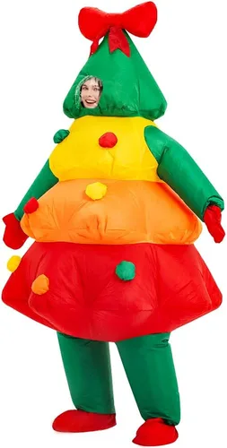 Vista 4 de KOOY Disfraz inflable, disfraces de Navidad para adultos, disfraz inflable de Navidad para mujereshombresadultos, traje de personaje de Navidad