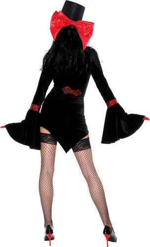 Vista 2 de Forplay Disfraz de Vampire Vixen para mujer de tamaño adulto, Negro