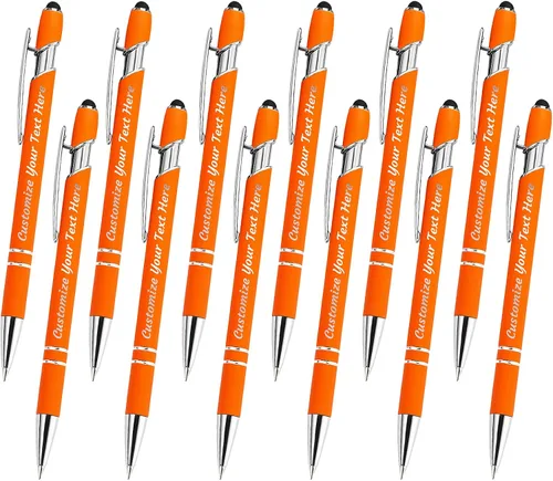 Vista 64 de 12 bolígrafos personalizados a granel, bolígrafos personalizados con grabado personalizado con nombre o texto, regalo ideal de aniversario