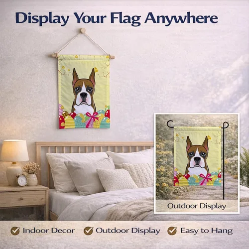 Vista 339 de Caroline's Treasures BB1923GF Bandera decorativa para jardín con diseño de Border Collie, para caza de huevos de Pascua, para jardín, jardín, patio