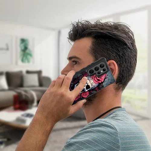 Vista 6 de Funda para Galaxy S22 Ultra, resistente 3 en 1 híbrida de plástico duro y silicona suave a prueba de golpes, funda de protección contra caídas