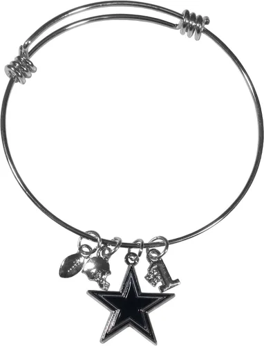 Vista 3 de Siskiyou Sports NFL - Juego de aretes colgantes y pulseras con dije para mujer