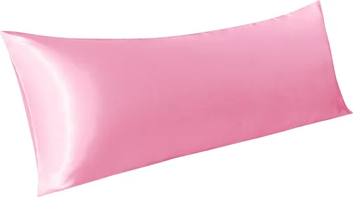 Vista 31 de BEDSUM Paquete de 2 fundas de almohada de satén de seda King para cabello y piel, suaves y lujosas, fundas de almohada con cierre de sobre, 20 x 36