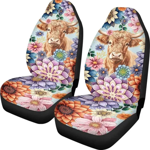 Vista 25 de Juego de 2 fundas de asiento delantero de automóvil, con diseño de bandera estadounidense, juego de 2 accesorios automotrices extraíbles, ajuste