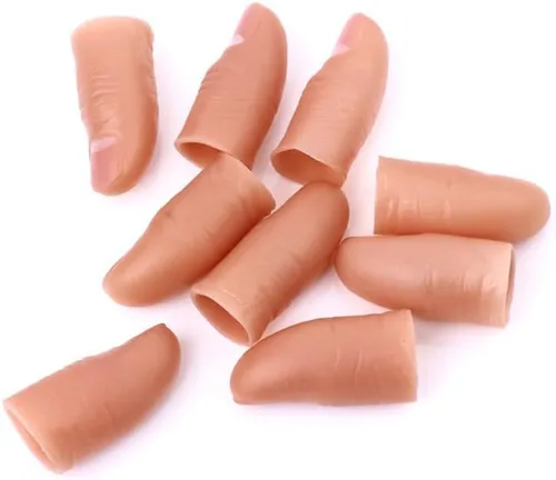 Vista 4 de MOMOMAGE 5 piezas de punta dura del pulgar dedo falso trucos de magia de cerca aparecen la magia desaparecer magia falso dedo truco accesorios