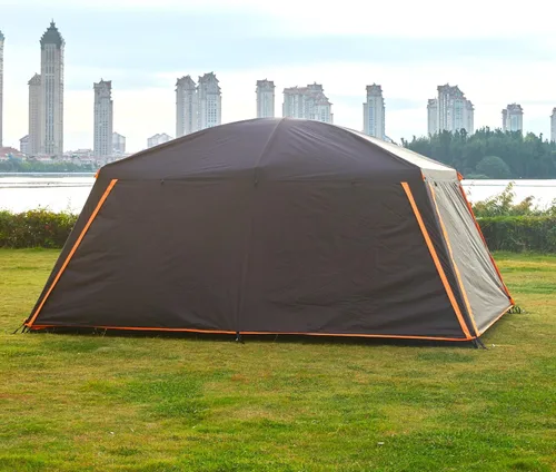 Vista 2 de KTT Extra Large Tent 6-12-14 Person,Family Cabin Tents,2 Rooms,3 Doors and 3 Windows with Mesh,Straight Wall,Waterproof,Double Layer,Big Tent for