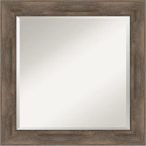 Vista 13 de Amanti Art Espejo de pared marrón de 26 x 22 pulgadas, espejo rectangular de baño de Alejandría marrón rústico para decoración de pared, sala