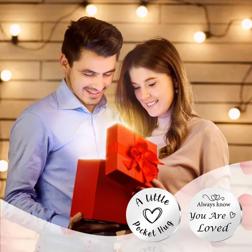 Vista 4 de STARKET Regalos de Navidad para Mujeres y Hombres, Ficha de Abrazo de Bolsillo, Ficha de Graduación 2026, Regalo del Día de San Valentín para Él