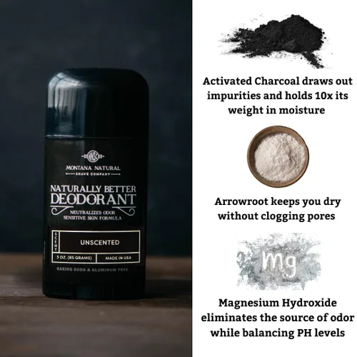 Vista 3 de MNSC Desodorante naturalmente mejor sin perfume, magnesio y carbón activado, fórmula para piel sensible, sin aluminio, sin bicarbonato de sodio