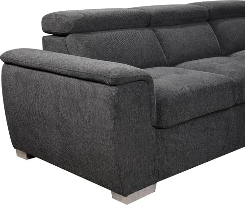 Vista 5 de Sofá modular moderno de 125 pulgadas en forma de U de 7 asientos con reposacabezas ajustable, sofá cama con diván de almacenamiento, sofá cama Dark