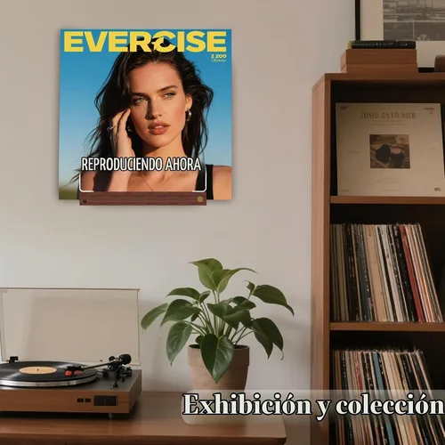 Vista 6 de OkiyiD Soporte de pared para discos de vinilo Light Up Now Playing, soporte para discos de pared, exhibición decorativa, base de madera LED, 16
