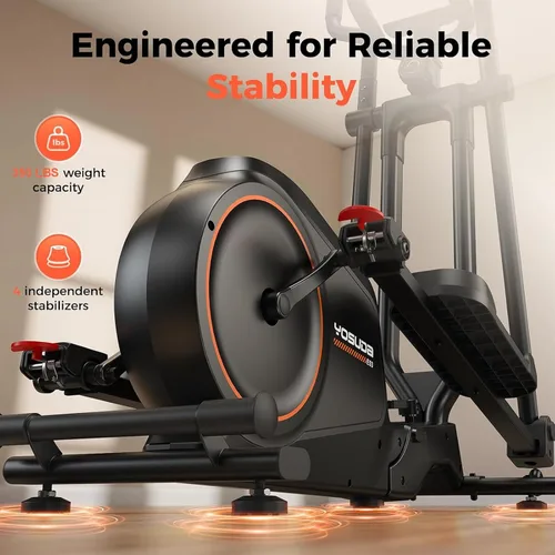 Vista 6 de YOSUDA Foldable Elliptical Exercise Machine for Home,15IN Stride Compact Folding Elliptical Training Machine Only 2 sq ft for Small Spaces