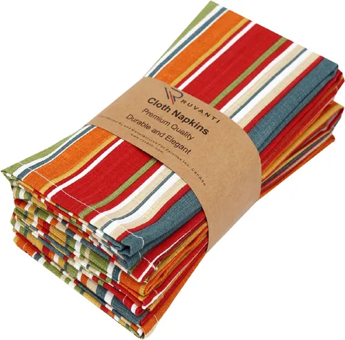 Vista 40 de Ruvanti - Servilletas de tela, paquete de 6, 45x45 centímetros, 100% algodón, lavables, suaves y absorbentes, perfectas para bodas, cenas de Belleza