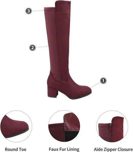 Vista 2 de DREAM PAIRS Botas a la rodilla, de tacón alto, para mujer