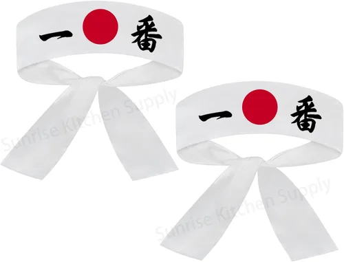 Vista 46 de Sunrise Kitchen Supply - Diadema de karate japonesa para chef de sushi hachimaki, 2 piezas