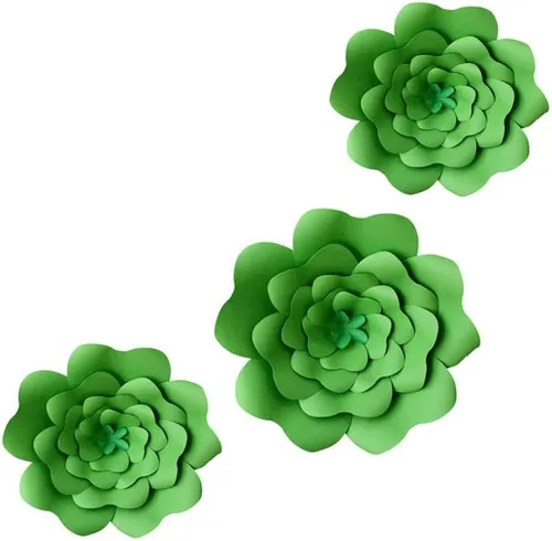 Vista 9 de N/C 3 piezas de flores de papel para fiesta, flores de papel para fondo de boda, decoración DIY hecha a mano para fondo de boda, decoración de pared