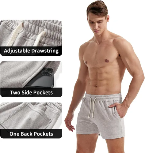 Vista 3 de AIMPACT Pantalones cortos de entrenamiento deportivo para hombre, pantalones cortos casuales de 5 pulgadas para hombre