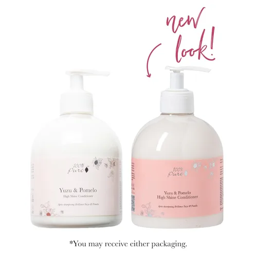 Vista 4 de 100% PURE Yuzu & Pomelo - Acondicionador brillante, revitalizante e hidratante, estimulante de nutrientes del aceite de semilla de lino Kelp
