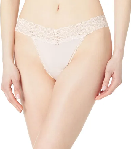 Vista 6 de Maidenform Panty Dream con tanga de encaje para mujer Mantequilla de Canela/Cacao Cálido/Negro