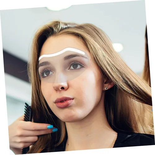 Vista 4 de Healeved 30 protectores faciales de peluquería para uso en salones, máscaras faciales adhesivas para corte de pelo y teñido de cabello
