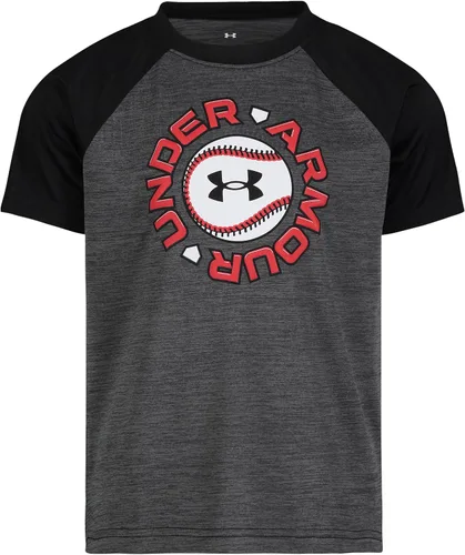 Vista 24 de Under Armour Camiseta de manga corta con gráfico de béisbol para niño Áspero atómico